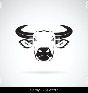 Vector of buffalo head design on white background. Wild Animals. buffalo head Icon or logo. Easy editable layered vector illustration. Stock Vector