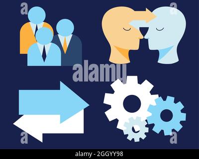 life skills, concept set Stock Vector