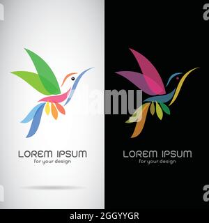 Vector image of hummingbird design on white background and black background, Logo, Symbol. Easy editable layered vector illustration. Stock Vector