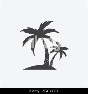 Vector image of palm tropical tree icon on white background. Easy editable layered vector illustration. Stock Vector