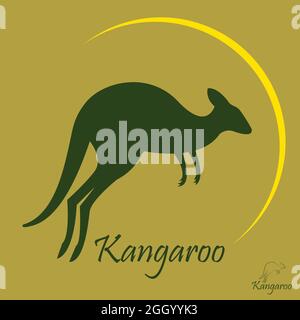 Vector image of an kangaroo on a brown background. Easy editable layered vector illustration. Wild Animals. Stock Vector