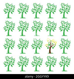 Vector images of trees. Different concepts. Easy editable layered vector illustration. Stock Vector