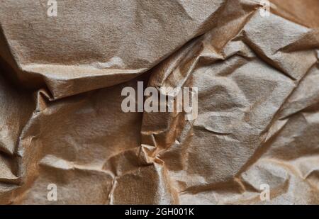 Background of the crumpled brown paper Stock Photo