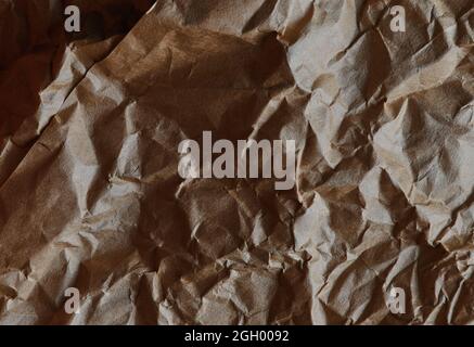 Background of the crumpled brown paper Stock Photo