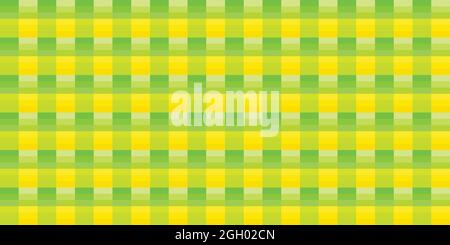 Plaid tartan fabric textile beautiful green yellow color elegance clothing woven wrapping paper canvas template abstract background texture wallpaper Stock Vector