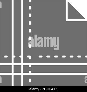 Cloth napkin folded in square grey icon. Stock Vector