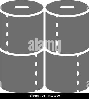 Toilet paper rolls grey icon. Isolated on white background Stock Vector