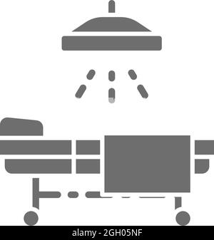 Vector hospital bed with medical equipments, intensive care ...