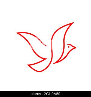 flying bird logo fly birds graphic template vector illustration for application app branding logos Stock Vector
