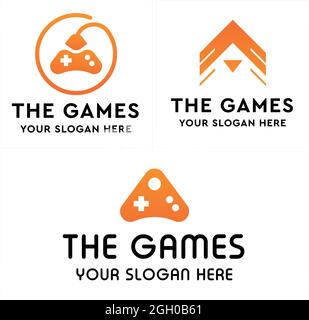 Games electronic joystick logo design Stock Vector