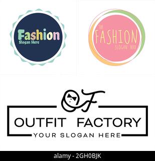 Fashion business women t-shirt logo design Stock Vector