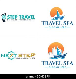 Travel sea vacation logo design Stock Vector