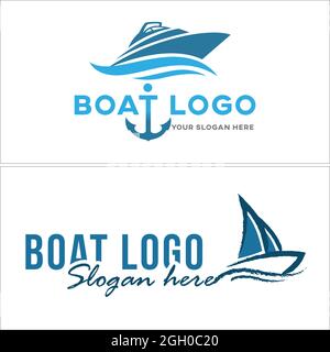 Travel sea boat logo design Stock Vector