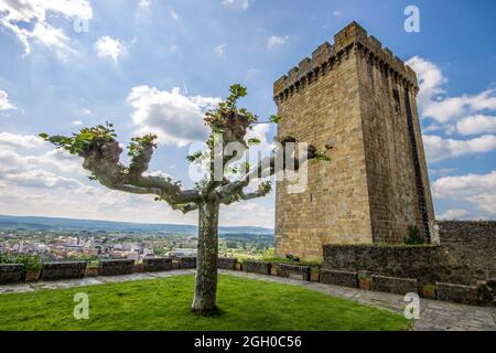 Monforte de Lemos, Spain. The Torre del Homenaje (Keep) of the Monastery of San Vicente do Pino, now a Parador Nacional Stock Photo