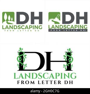 Landscaping lawn mower logo design Stock Vector