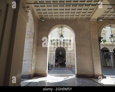 TURIN, ITALY - CIRCA AUGUST 2021: Via Roma street Stock Photo