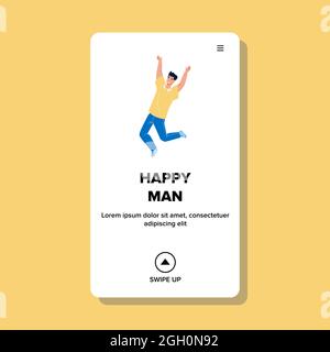 Happy Man Jumping And Celebrate Achievement Vector Stock Vector