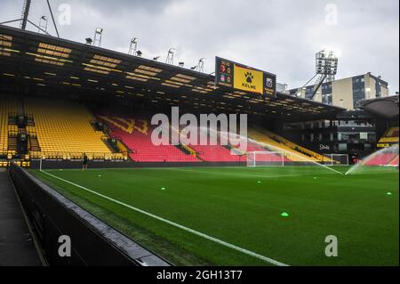 A general view inside Vicarage Road ahead of the Sky Bet Championship ...