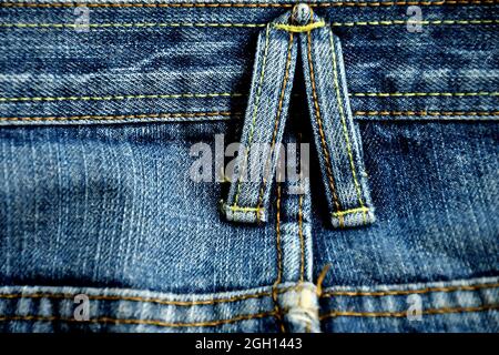 denim jeans belt loop and rivets Stock Photo - Alamy