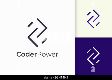 Programmer or developer logo in simple and modern for tech company Stock Vector