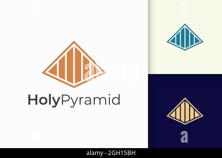 Triangle pyramid logo in simple and modern shape fit for tech company Stock Vector