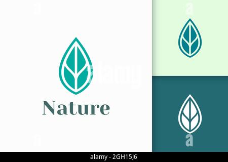 Beauty or health logo in abstract and minimalist leaf shape Stock Vector