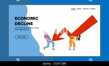 Economic Decline Business People Stopping Vector Stock Vector