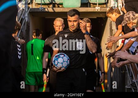 Gladsaxe, Denmark. 3rd Sep, 2021. Referee Rohit Saggi seen during the international under 21 friendly match between Denmark and Greece in Gladsaxe Stadium in Gladsaxe, Denmark. (Photo Credit: Gonzales Photo/Alamy Live News Stock Photo