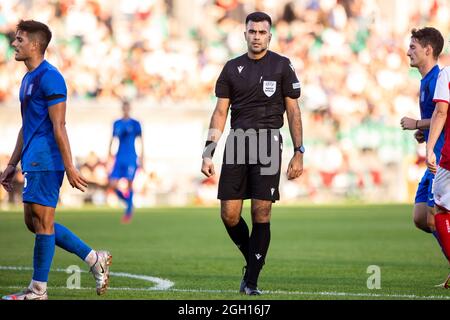 Gladsaxe, Denmark. 3rd Sep, 2021. Referee Rohit Saggi seen during the international under 21 friendly match between Denmark and Greece in Gladsaxe Stadium in Gladsaxe, Denmark. (Photo Credit: Gonzales Photo/Alamy Live News Stock Photo