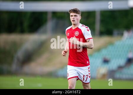 Gladsaxe, Denmark. 3rd Sep, 2021. Nicolas Dyhr (17) of Denmark seen during the international under 21 friendly match between Denmark and Greece in Gladsaxe Stadium in Gladsaxe, Denmark. (Photo Credit: Gonzales Photo/Alamy Live News Stock Photo