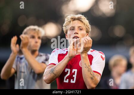 Gladsaxe, Denmark. 3rd Sep, 2021. Mads Bidstrup (23) of Denmark seen after the international under 21 friendly match between Denmark and Greece in Gladsaxe Stadium in Gladsaxe, Denmark. (Photo Credit: Gonzales Photo/Alamy Live News Stock Photo