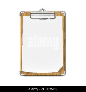 Clip Board With Blank Paper Sheet Attached Vector Stock Vector