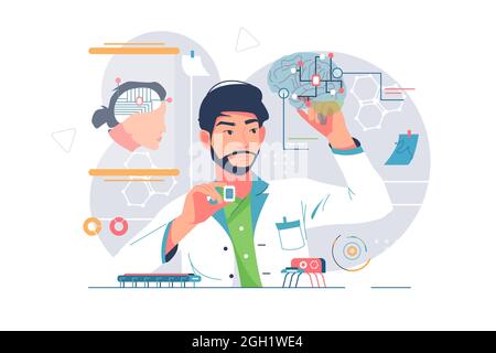 Laboratory of high nano technologies Stock Vector