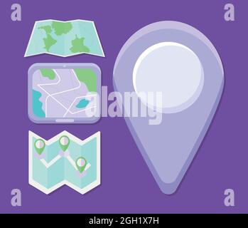 four location items Stock Vector
