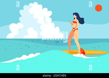 Hand drawn sup background Vector illustration. Stock Vector