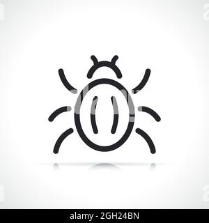 bug or beetle thin line icon isolated Stock Vector