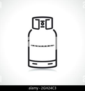 gas cylinder thin line icon isolated design Stock Vector