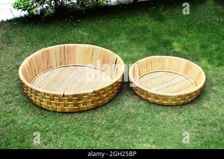 beautiful gift basket set with outdoor background  selective soft focus Stock Photo