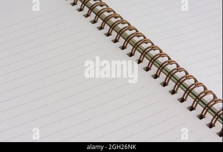 Open blank lined page notebook, Striped notebook paper texture. Paper Background Stock Photo