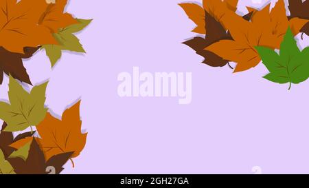 Multicolored palette. AUTUMN BACKGROUND. Set of dried colorful leaves, characteristic of the time. Space for design. Card art ideas. Stock Photo