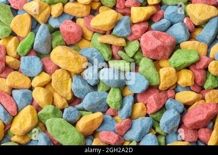 Top view of colorful decorative gravel background Stock Photo