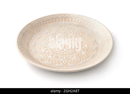 Empty vintage decorative dish isolated on white Stock Photo