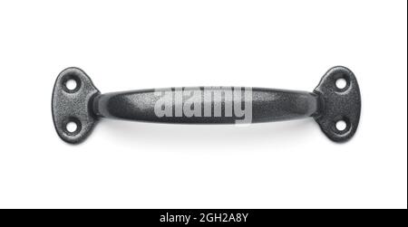 Front view of metal furniture pull handles isolated on white Stock Photo