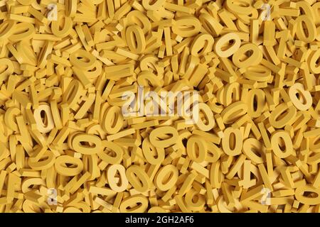 Yellow binary numbers background. 3d illustration. Stock Photo