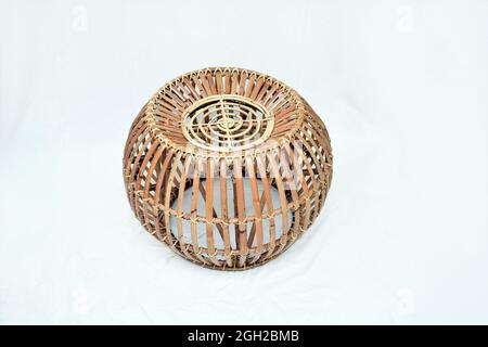 cane round table on white background selective soft focus Stock Photo
