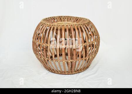 cane round table on white background selective soft focus Stock Photo