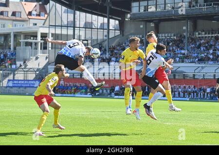 Munich, Germany. 04th Mar, 2022. Munich, Deutschland. 04th Mar, 2022. from  left: Semi BELKAHIA (TSV Munich 1860), Stefan SALGER (TSV Munich 1860),  action, football 3rd division, division 3, TSV Munich 1860 