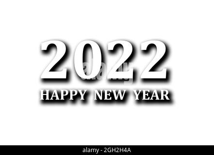 Happy New Year 2022 text design. Business diary cover for 2022 with wishes. Design template for brochure, card, poster. Vector illustration.