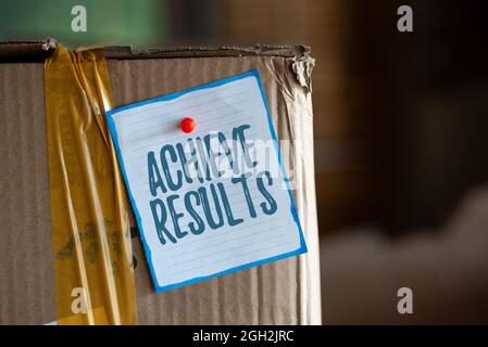 Handwriting text Achieve Results. Conceptual photo to succeed in finishing something or reaching an aim Thinking New Bright Ideas Renewing Creativity Stock Photo