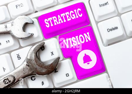 Conceptual display Strategic Vision. Word for clarifies the direction the organisation needs to move Typing And Publishing Descriptions Online Stock Photo